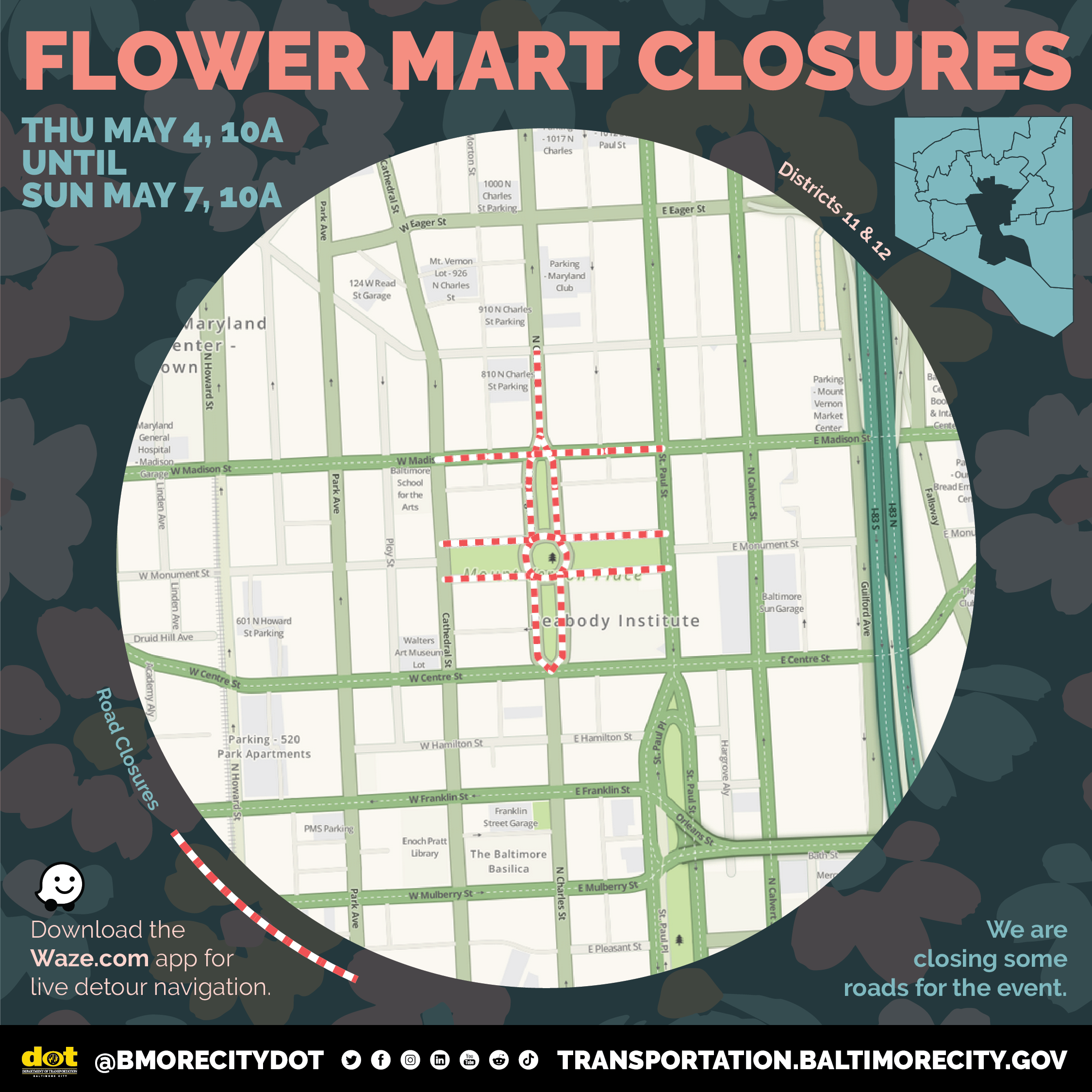 Map of 2023 Flower Mart Closures